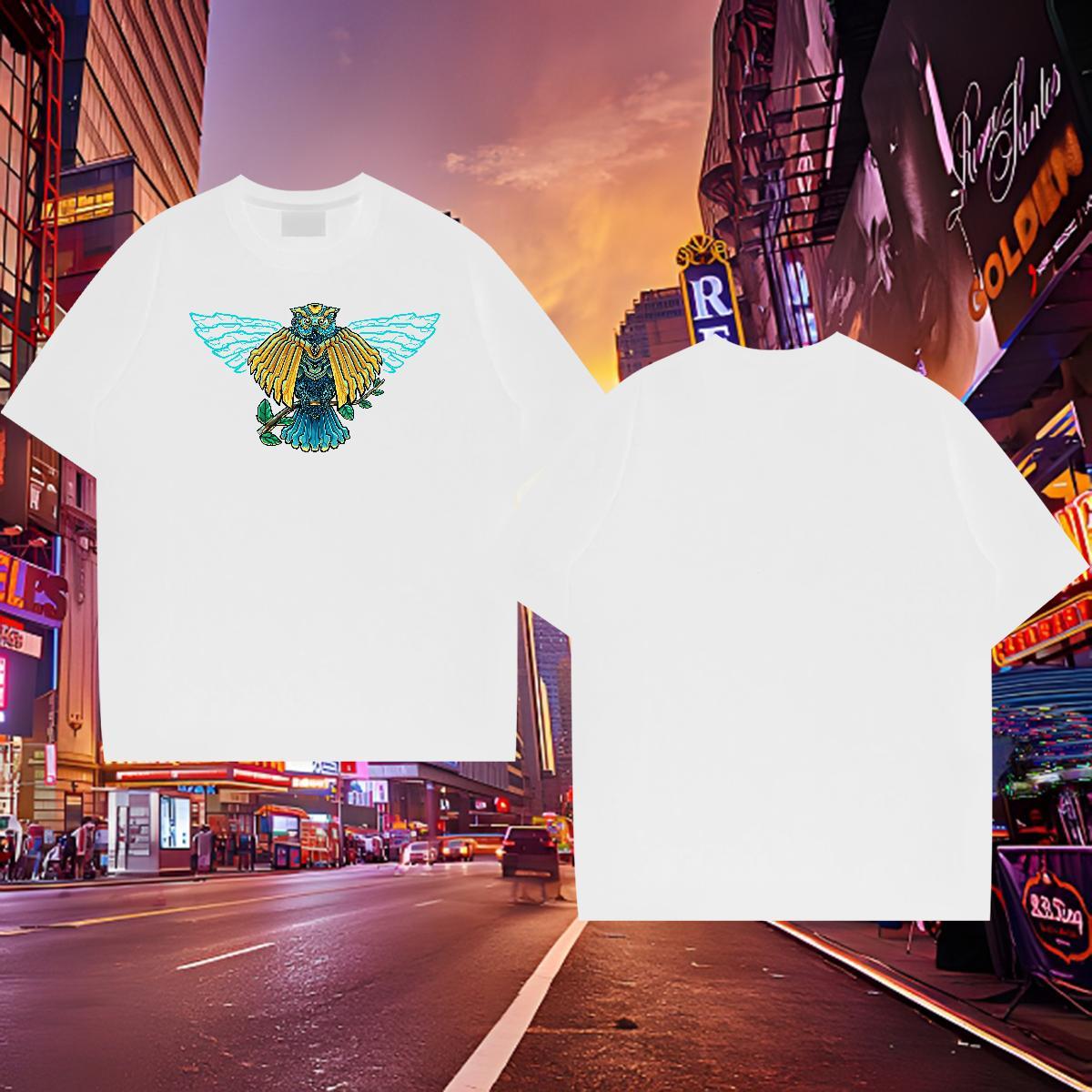 Popular Men Tees 230g Cotton eagle Man T Shirts Home Outdoor Pure Cotton Custom Printed Fashion Casual Tees Shirts