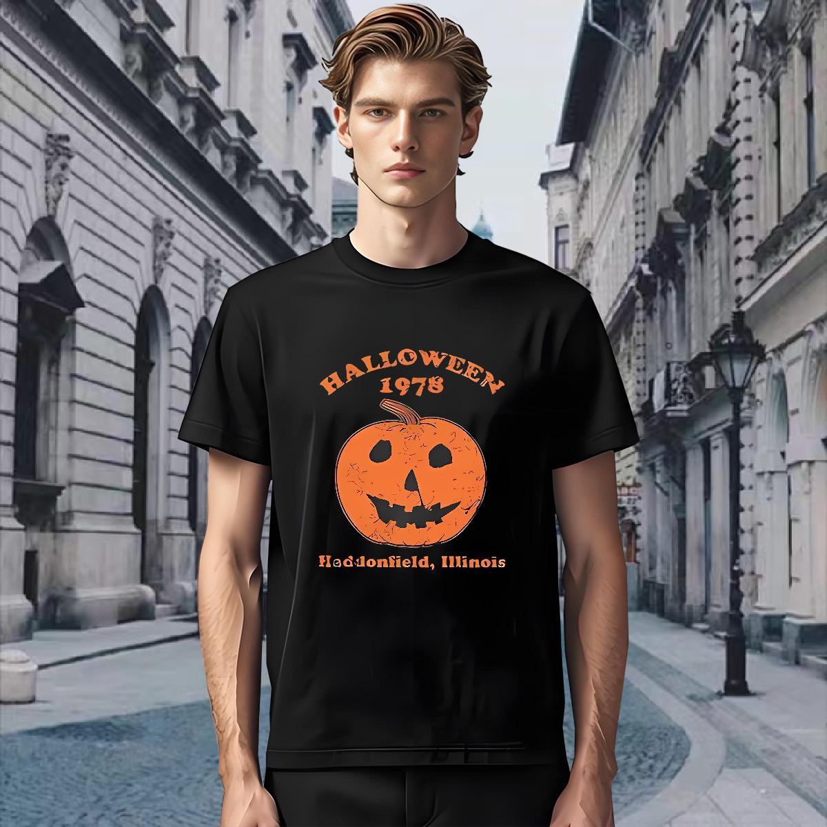 Mens T Shirts 100% Cotton 230g halloween Daily Wear O Neck Short Sleeves Anime Tshirt for Man Woman Casual New Brand Tshirts