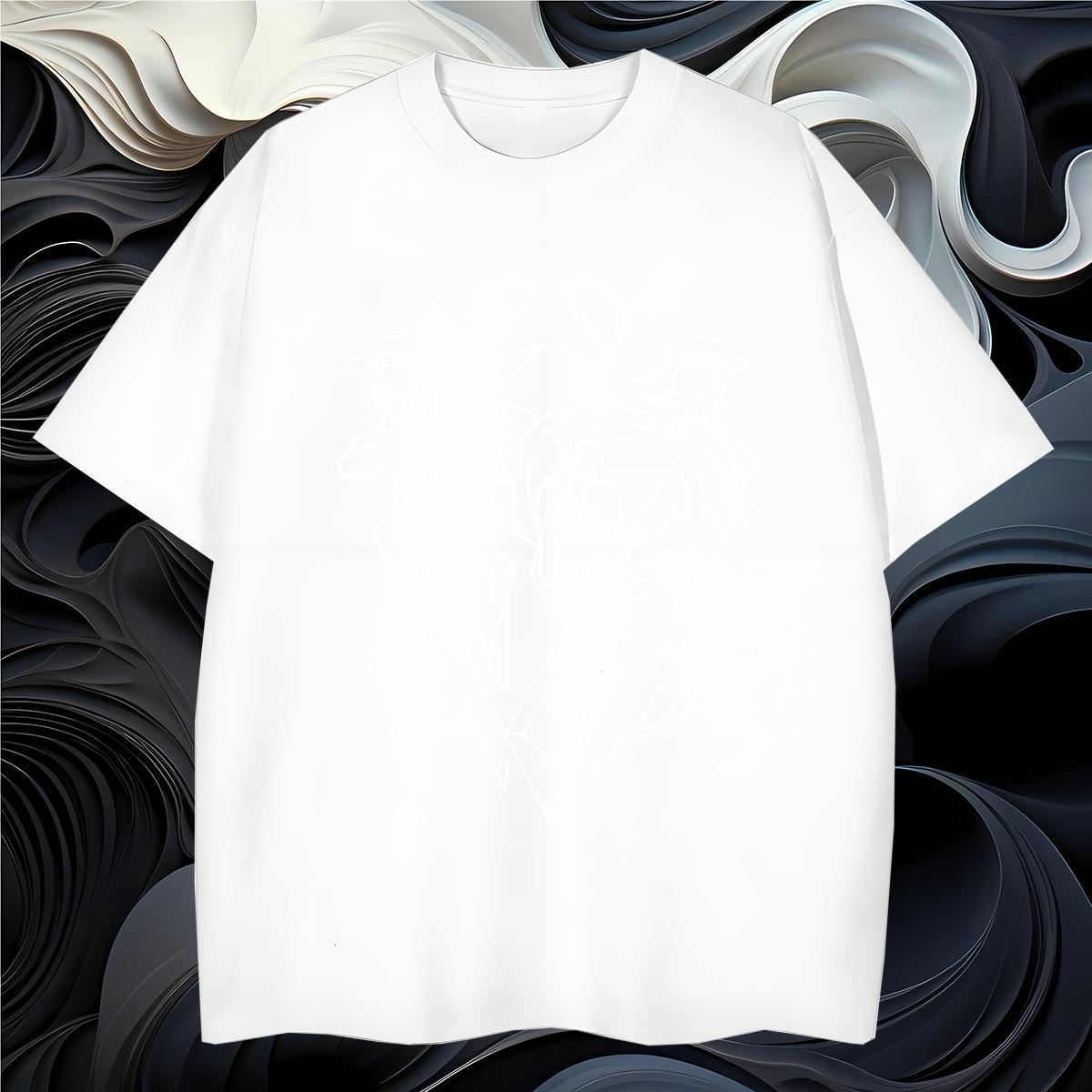 T-Shirts for Men 230g Cotton Lines Street Casual Breathable Crew Neck White Plus Size Men Tees Casual New Free Shipping Tee Shirt