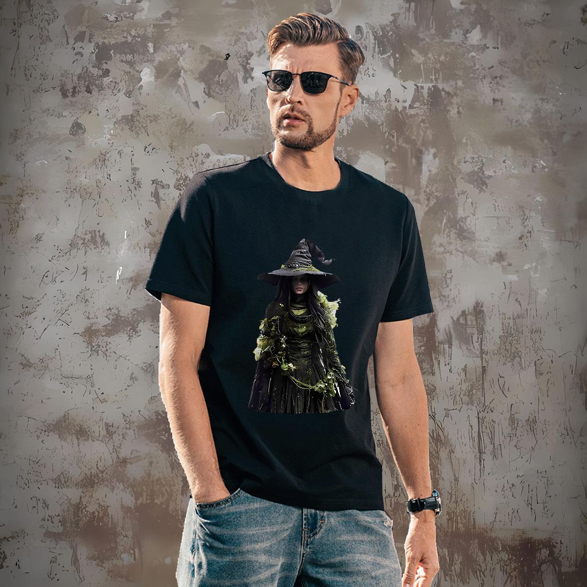 Classic Casual T-Shirts 100% Cotton 230g witch Street Wear Tops Shirt Crew Neck Breathable Free Shipping Couples T Shirts DIY Printed