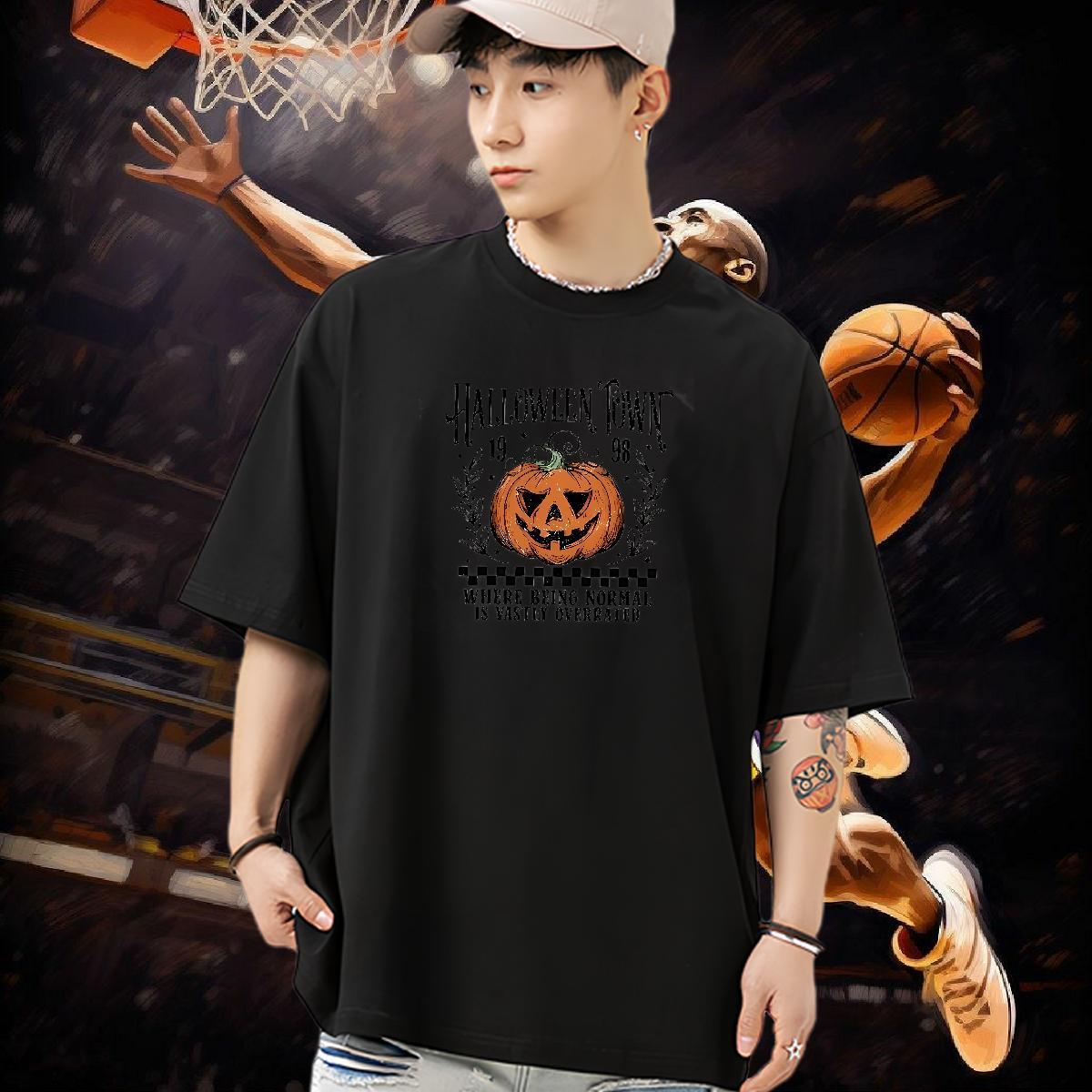 DIY Customized T shirt 100% Cotton 230g halloween Sport Tees Breathable Soft High Quality Couples T Shirts Customized Print