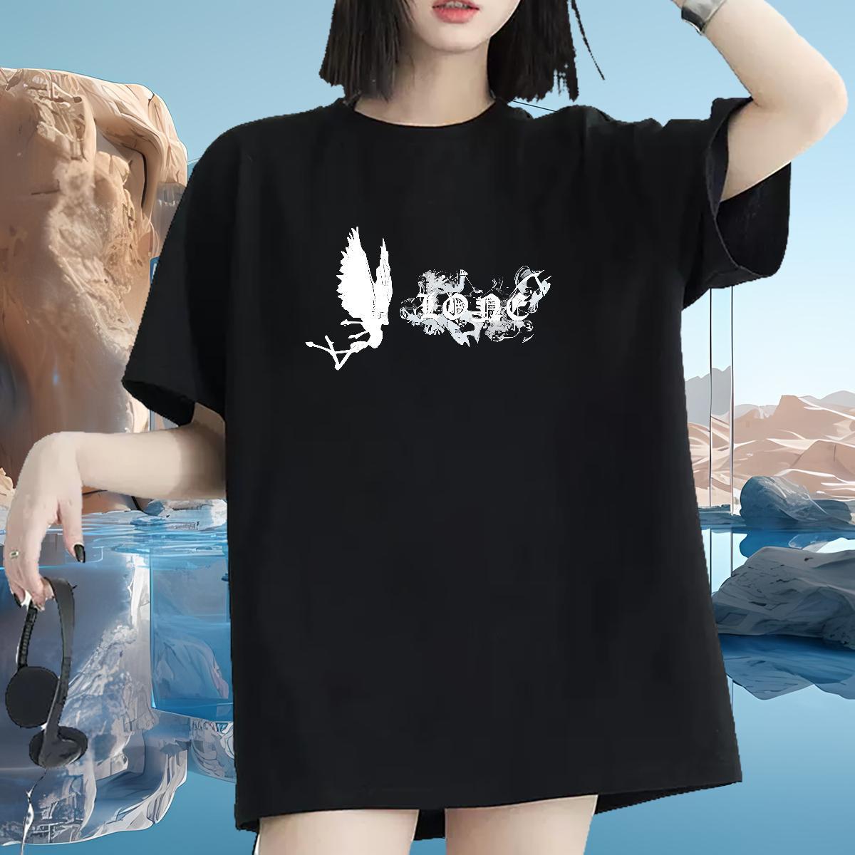 Wholesale T Shirt For Woman Breathable Crew Neck Woman Tshirt DIY Anime Printed Butterfly Beach 100% Cotton 230g TOP Quality Top Shirts