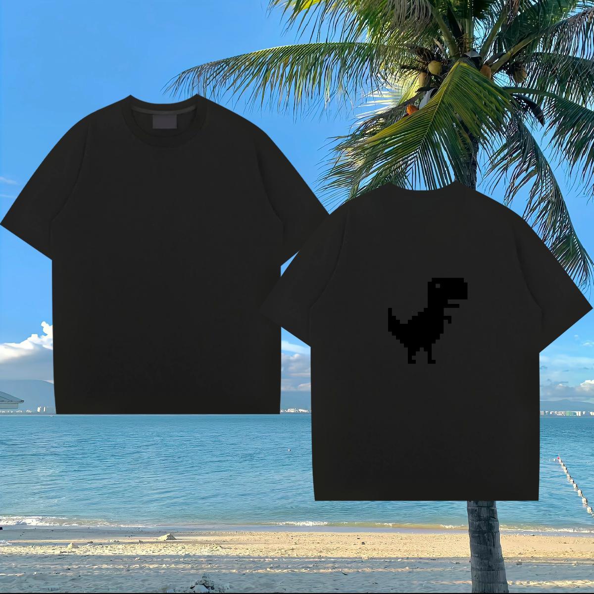 Brand T-Shirts 230g Pure Cotton dinosaur Street Casual Clothings Breathable Free Shipping Mens Tshirts Custom Printing