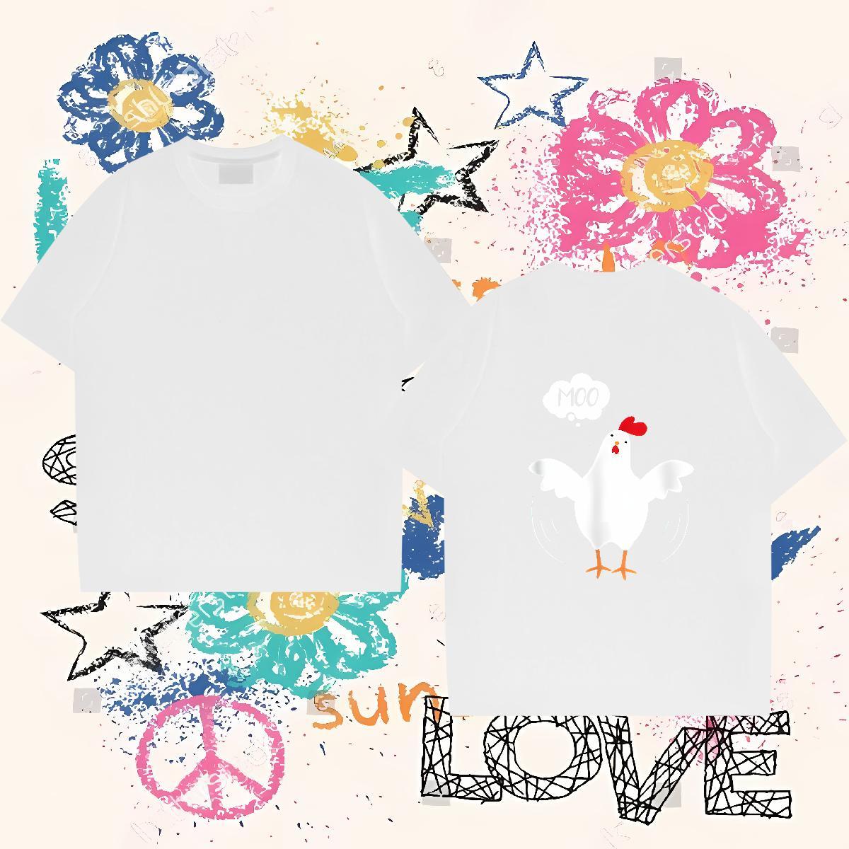 Fashion T-Shirts for Men 100% Cotton 230g chicken Casual Tees O-Neck Short Sleeve Free Shipping Couples T Shirts Oversized 4XL