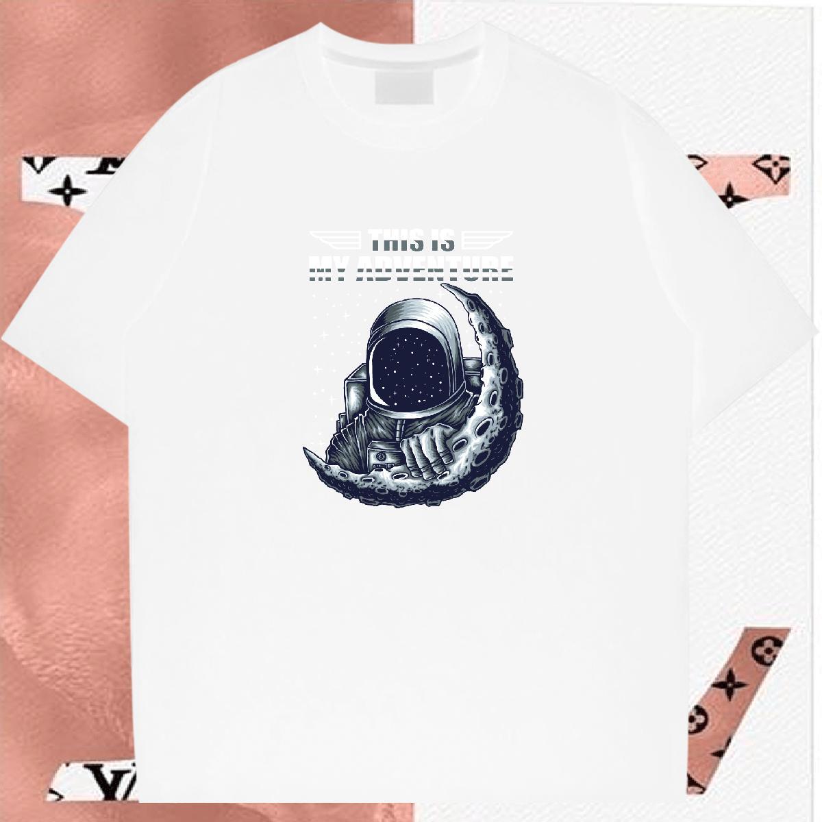 T Shirt For Man 230g Cotton universe Beach Breathable Crew Neck DIY Mens Tshirts Fashion Design TOP Quality Polos