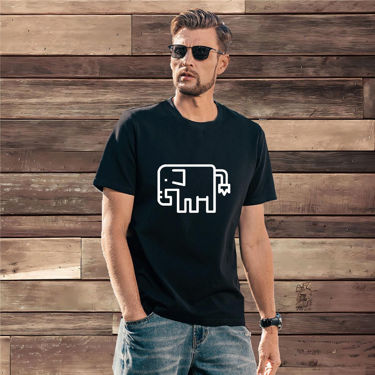 Mens T Shirts 230g 100% Cotton Elephant Street Casual Crew Neck Breathable Customized Men Clothes T-Shirt Fashion Casual High Quality Tops Shirt