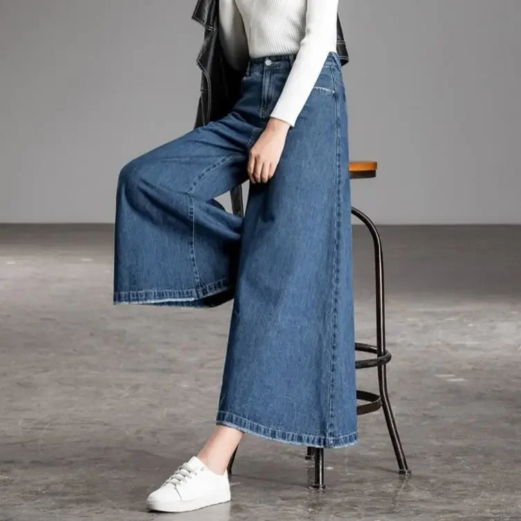 Wide Leg Jeans Women Korean Dongdaemun High Waist Baggy Mom Jeans Streetwear Pant Pants Y2k Clothes 2000s Womens Width 240806