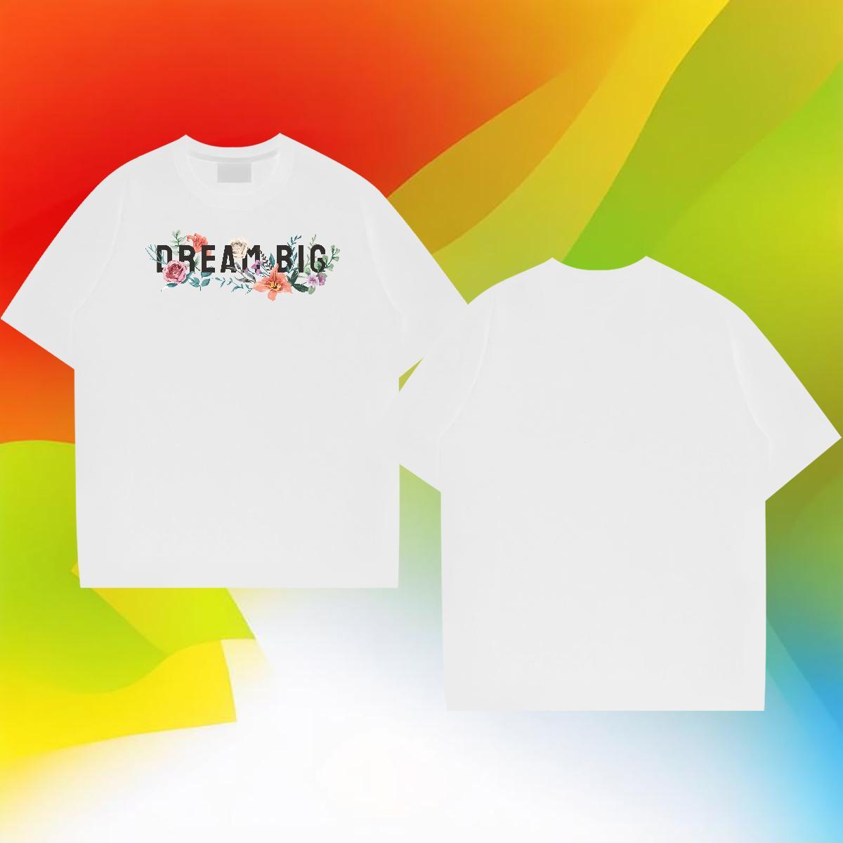 Loose Fit Men Clothes T-Shirt 230g Cotton Street Casual flower Custom Big Size Crew Neck DIY Customized T-Shirts for Men Clothings