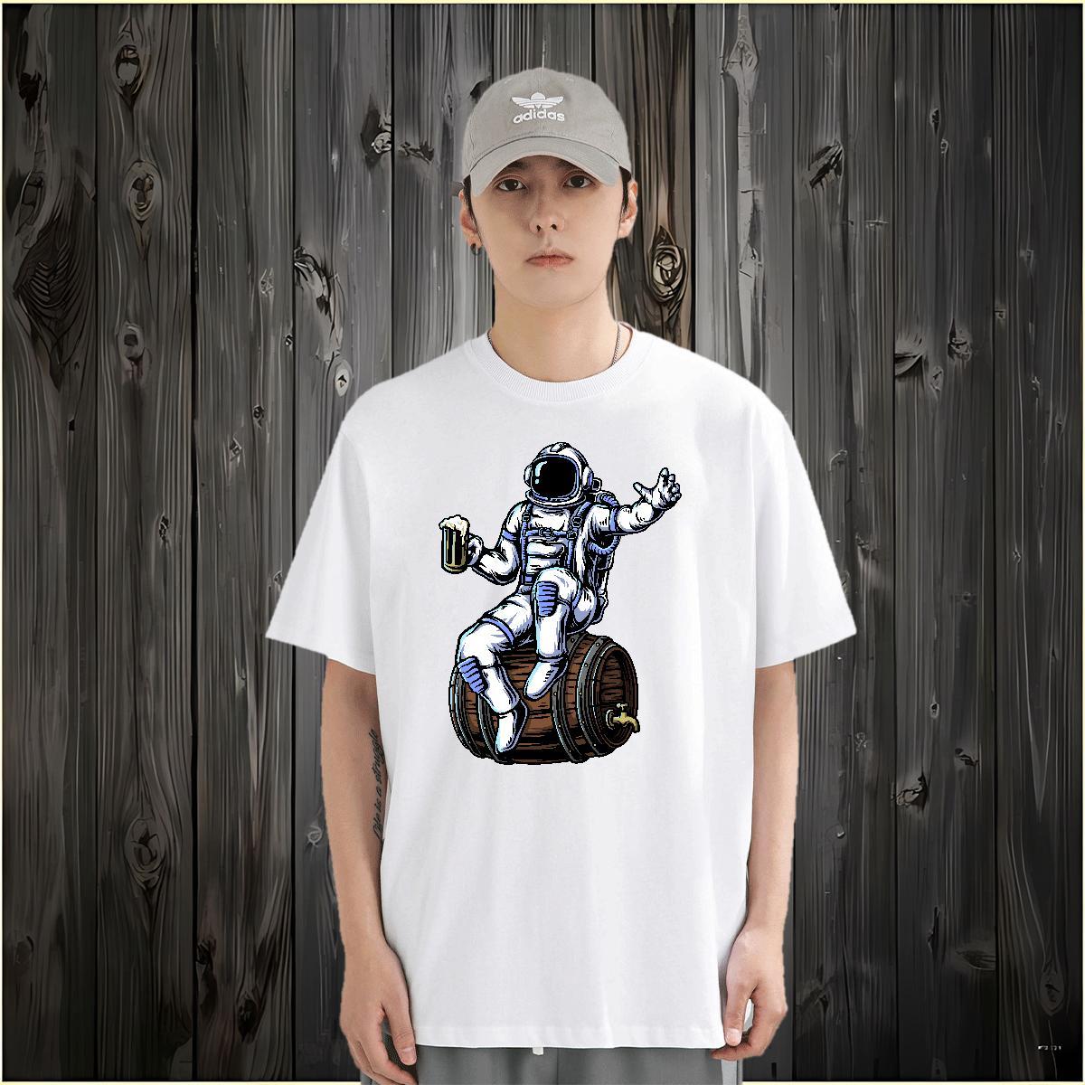 T-Shirts 100% Cotton 230g universe Street O Neck Short Sleeves Custom Cartoon Men Tshirts Designer Popular Top Tees