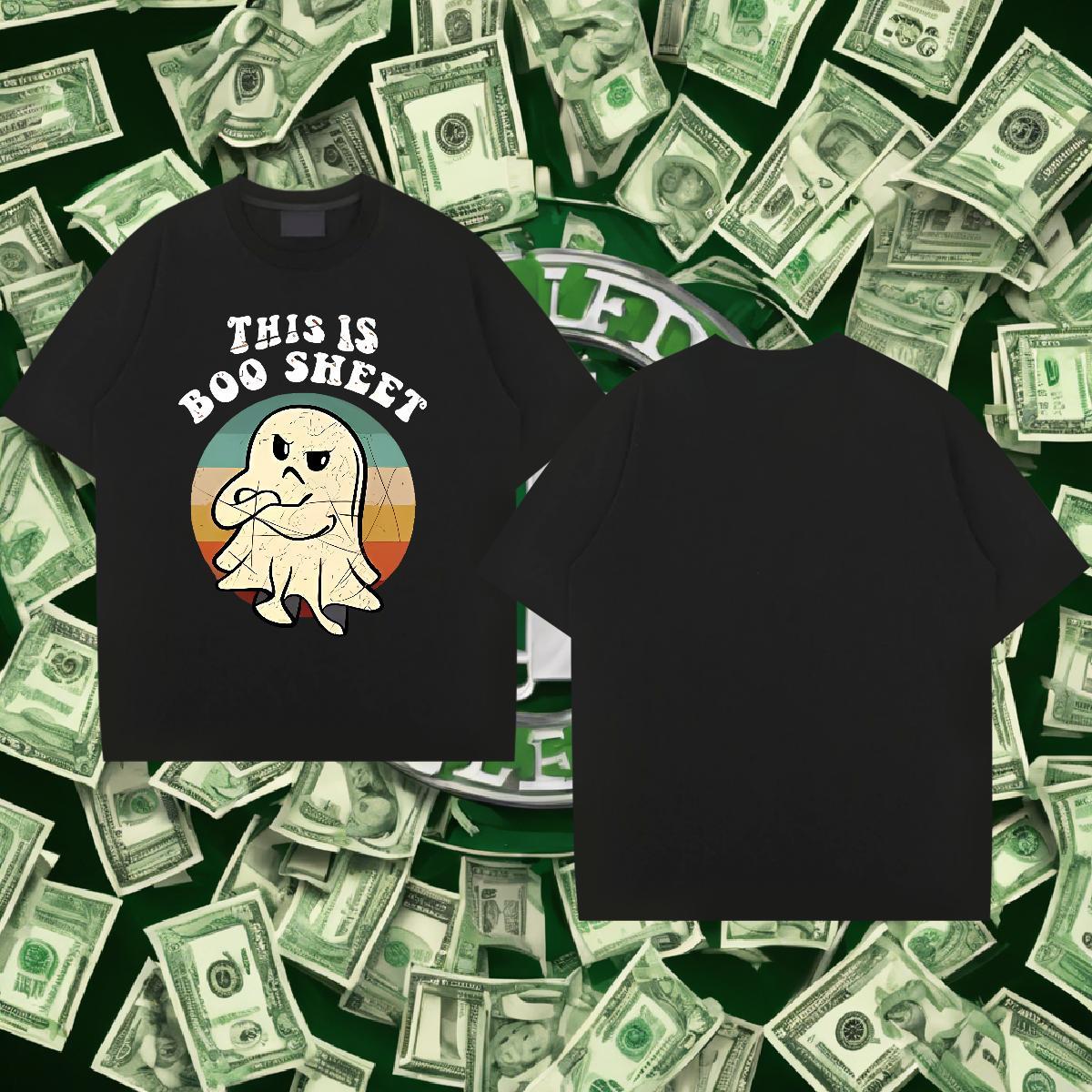 Fashion Casual Mens T Shirts 100% Cotton 230g halloween Home Outdoor Tops Tees Breathable Short Sleeve Wholesale Couples T Shirts Black White