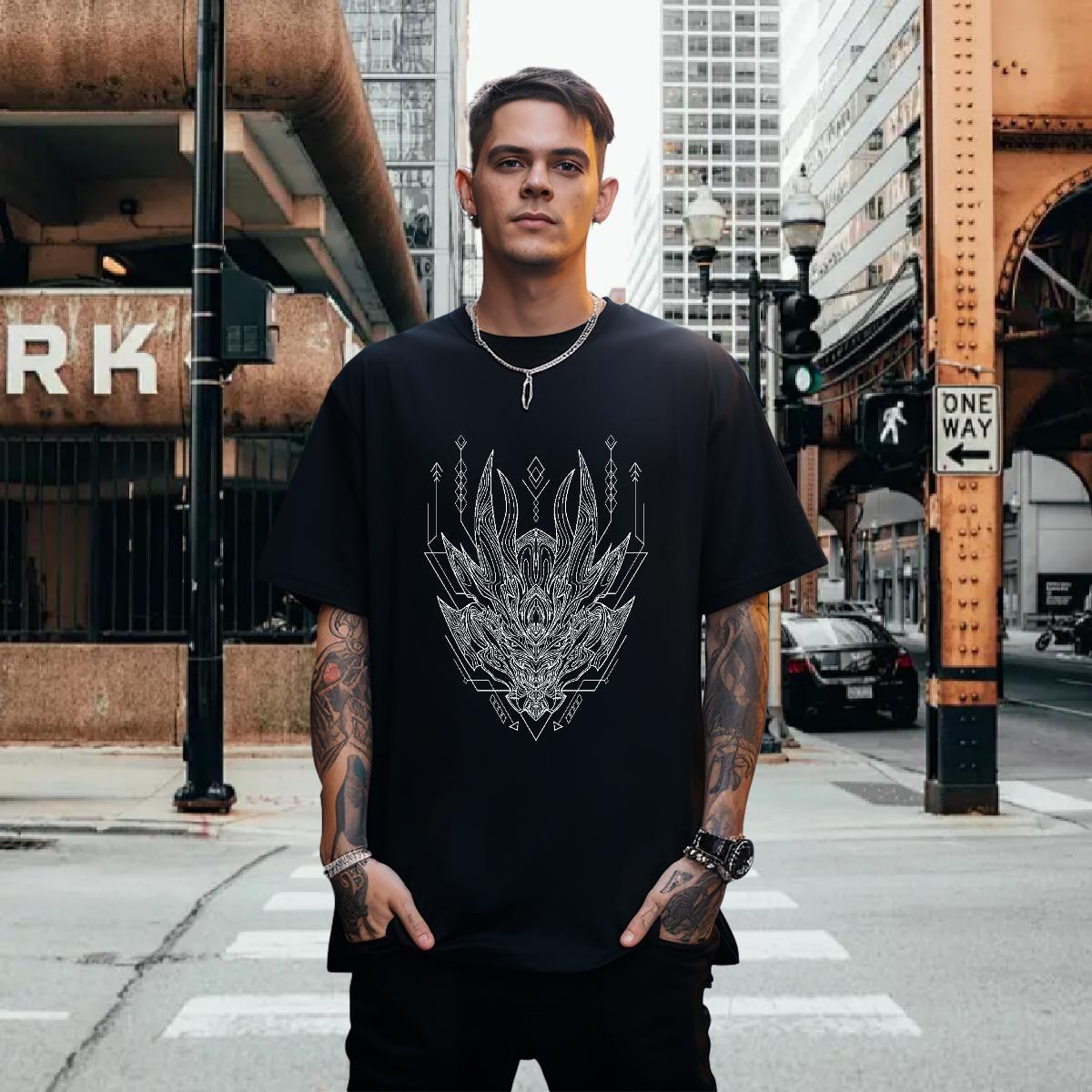 Men T Shirts 100% Cotton 230g handpainted Street Casual Breathable Cartoon Printing L-4XL Couples T Shirts Classic High Quality Tops Tees