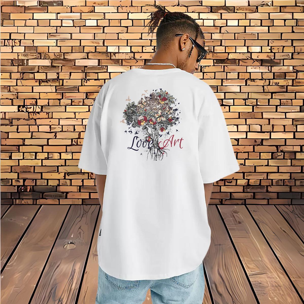 Designer Man T Shirts 230g Pure Cotton tree Beach Clothings Round Neck Short Sleeve Popular Tshirts DIY Anime