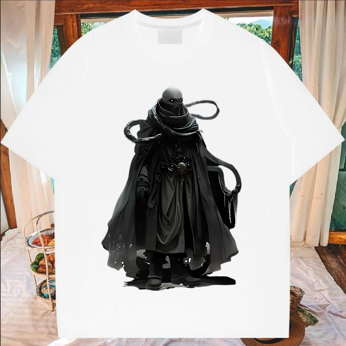 Stylist T-Shirts 100% Cotton 230g halloween Anime Printing Street Top Tees Crew Neck Loose Men Tops Tees Plus Size Custom