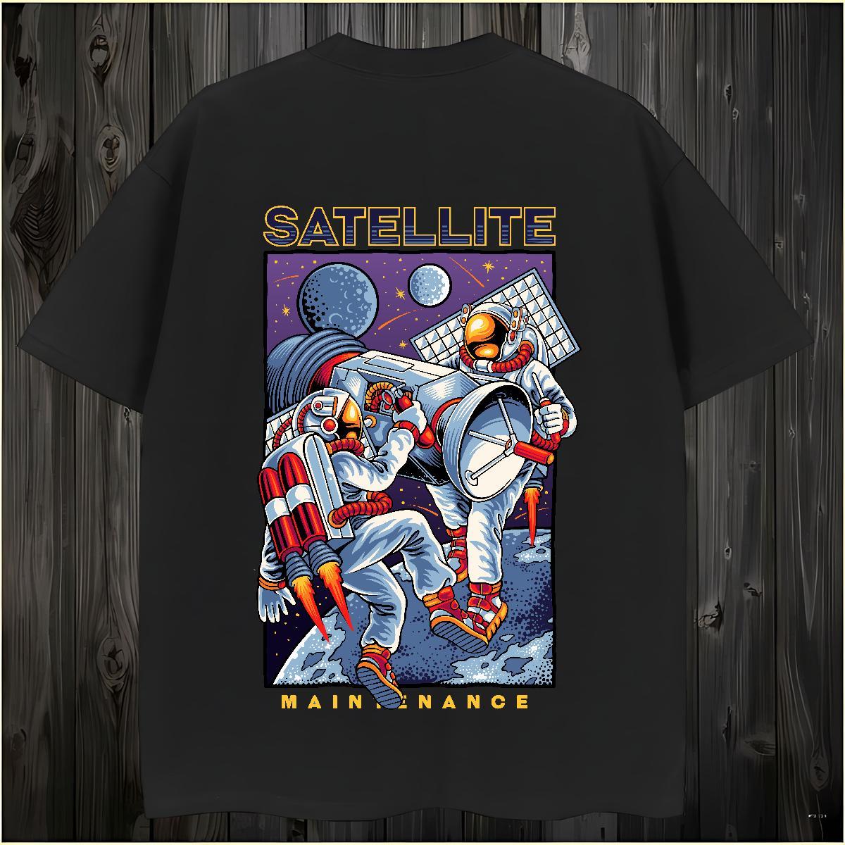 Man T Shirts 230g Pure Cotton spaceman Beach Breathable Short Sleeve Skull Couples T Shirts Casual New Classic Tops Tees