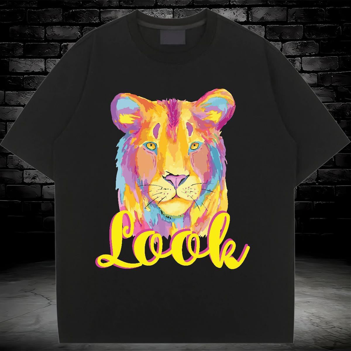 Loose T Shirt For Woman Breathable Crew Neck Women Tshirts Cartoon Print Summer Casual 230g Pure Cotton Fashion Casual Polos