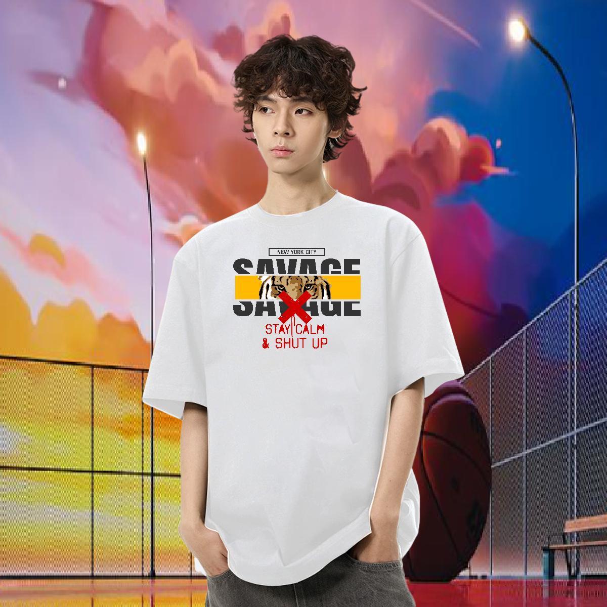 2024 Designer T shirt 230g 100% Cotton Daily Wear Tops Breathable Short Sleeve Loose Fit Men Clothes T-Shirt Skull