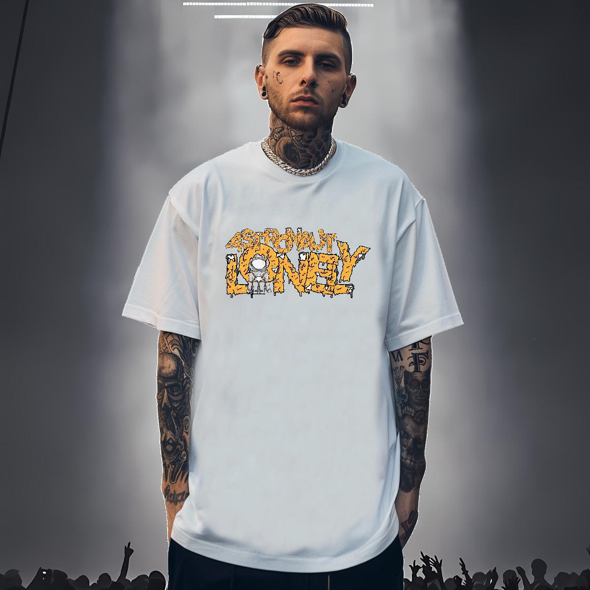 T Shirts Men 100% Cotton 230g space Sport Breathable Soft DIY Men Tees Wholesale Loose Fit Top Tees