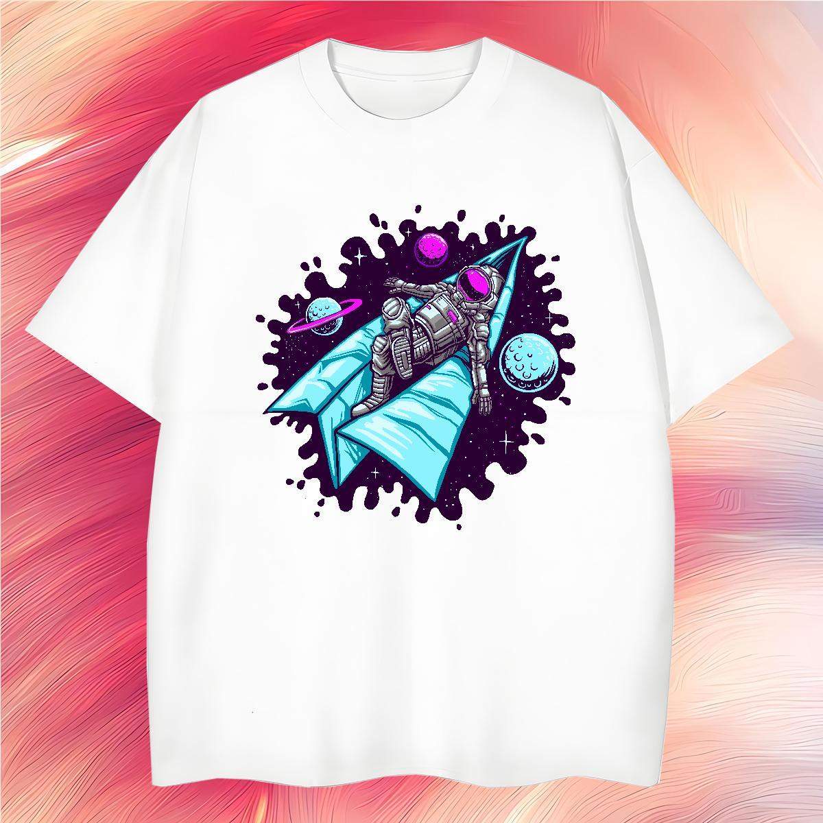 T-Shirts 100% Cotton 230g cosmonaut Street Casual Breathable Crew Neck Asian Size Men Tees Fashion New TOP Quality Top Tees