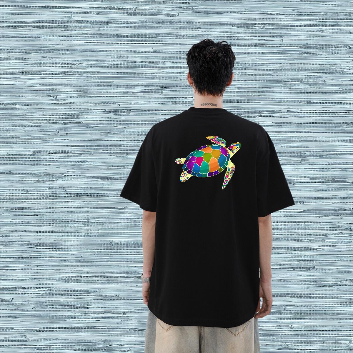 Customized T-Shirts 230g Cotton tortoise Home Outdoor Tee Shirt Breathable Short Sleeve Unisex Men Tshirts Cartoon Printing L-4XL