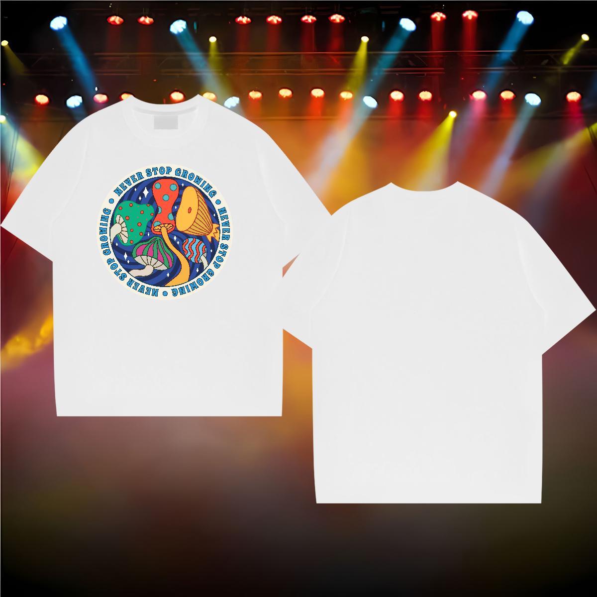 Classic Men T Shirts 100% Cotton 230g mushroom Street Polos Breathable High Quality Men Clothes T-Shirt Asian Size