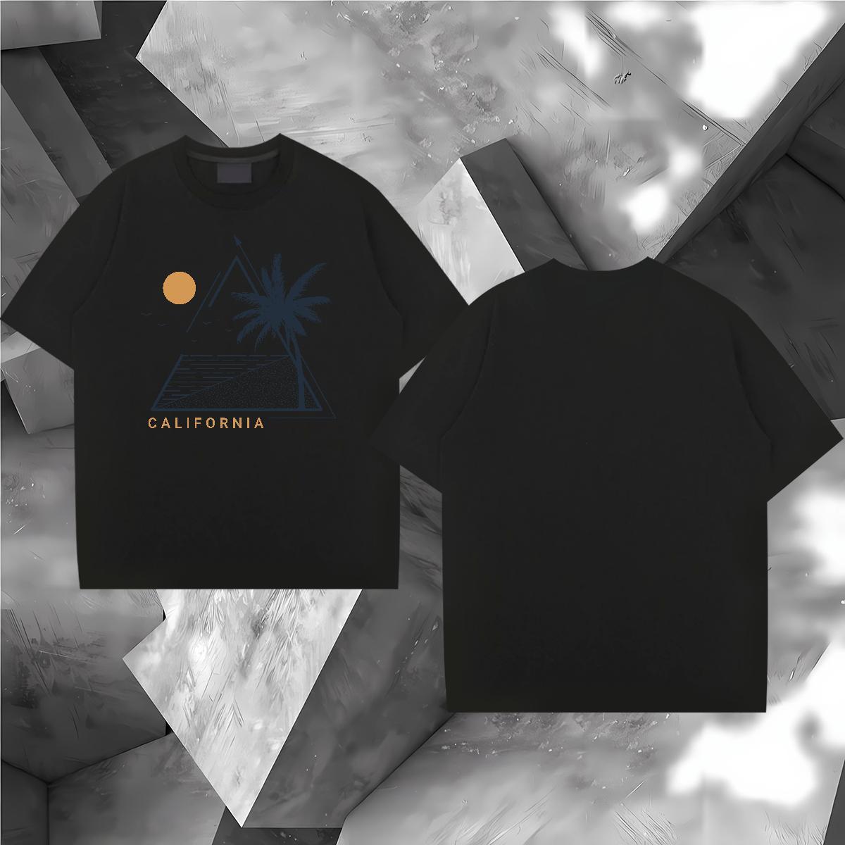 T Shirts Men 230g Cotton sun Casual Breathable Soft Cartoon Print Men Tops Tees 2024 Summer Wholesale Wear