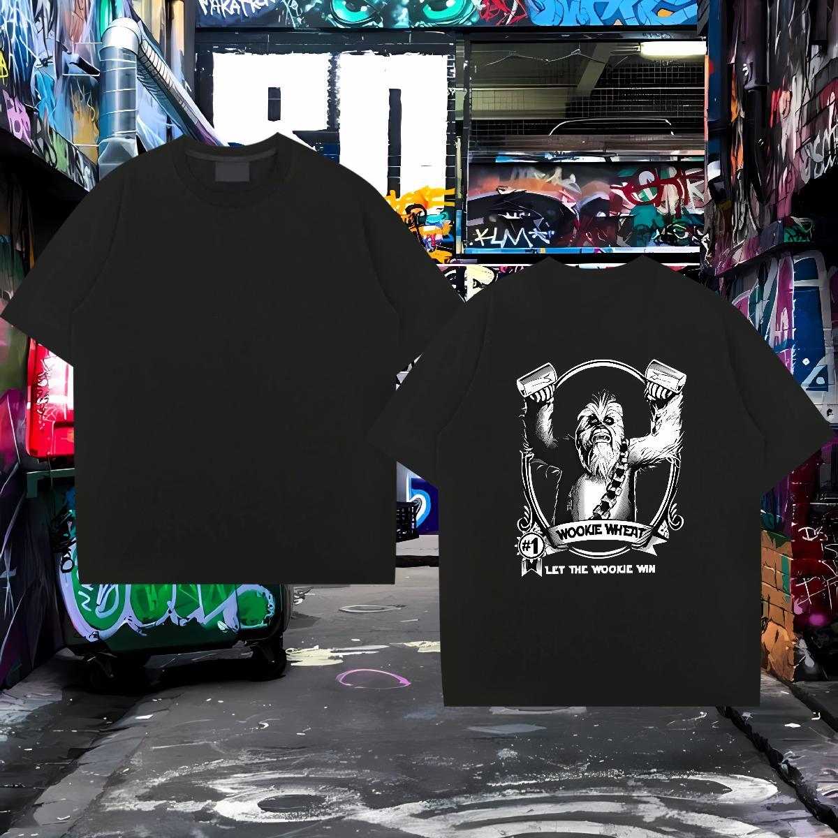 DIY T Shirt For Man 100% Cotton 230g fierce Street wear Hip Hop Wear Breathable Soft Brand Mens Tshirts Cartoon Print