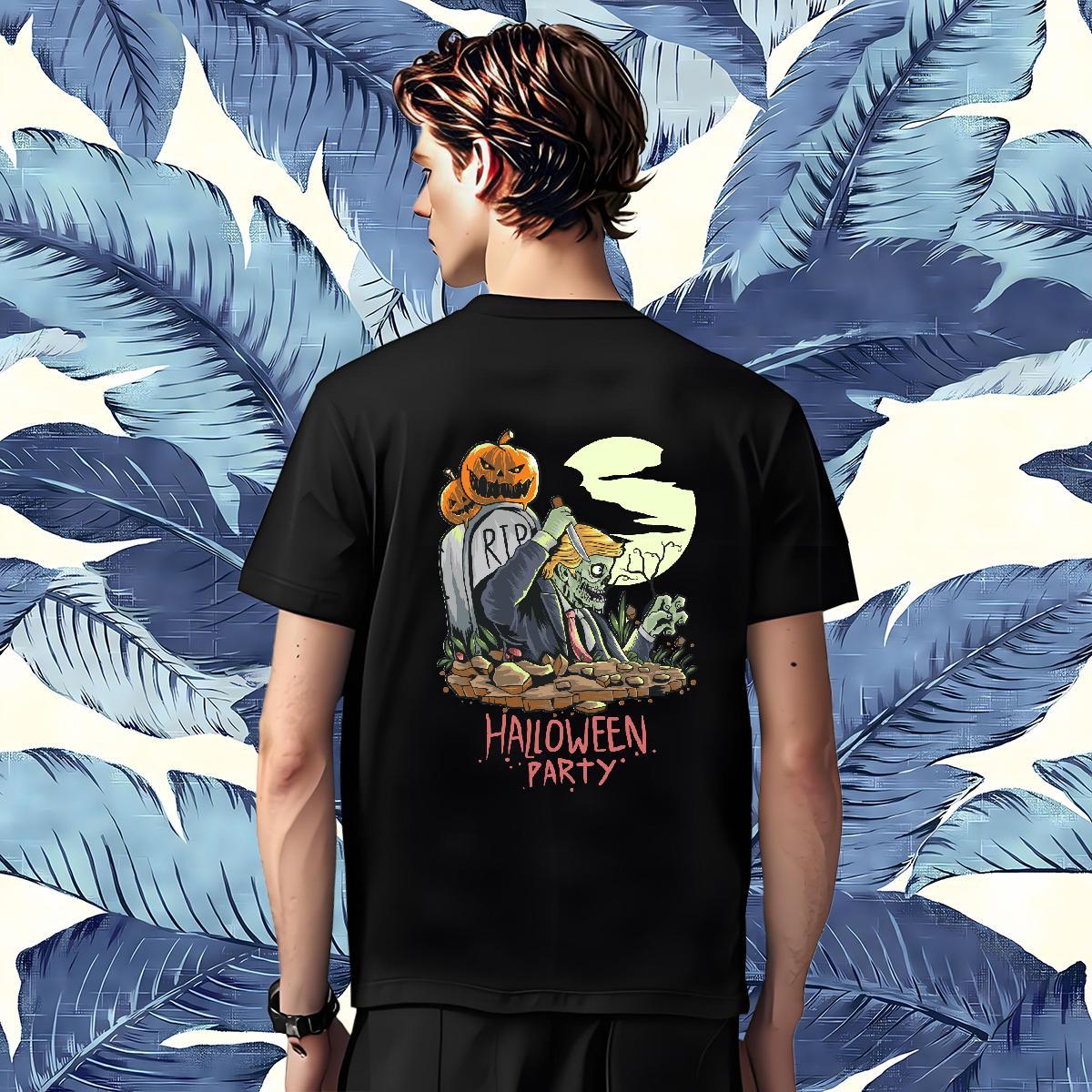 Fashion Design T-Shirts 100% Cotton 230g Halloween Hip Hop Street Tees Crew Neck Brand Men Clothes T-Shirt Oversized