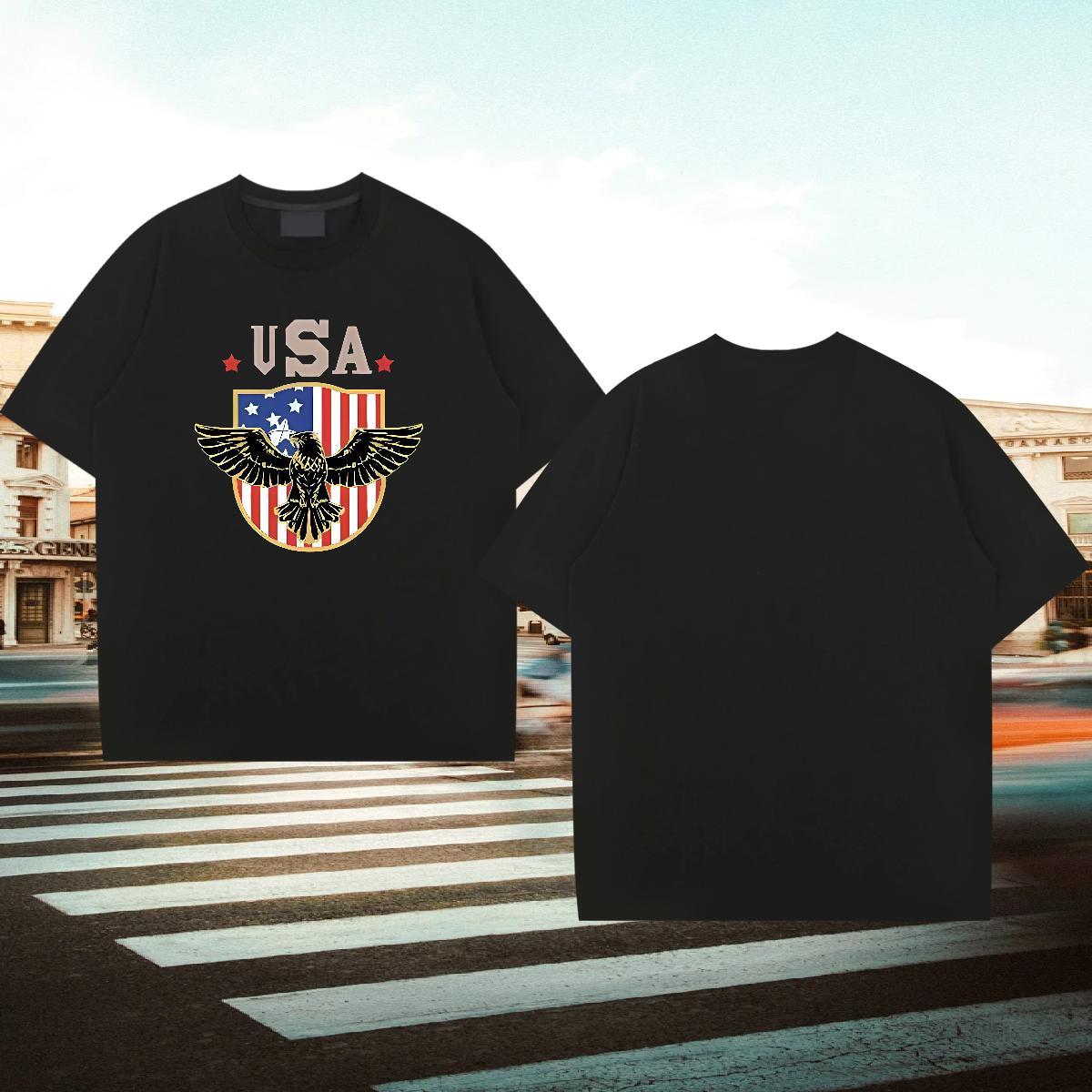 Brand T Shirt For Man 230g Pure Cotton eagle Home Outdoor Tshirts Breathable Designer Mens Tshirts Cartoon Print