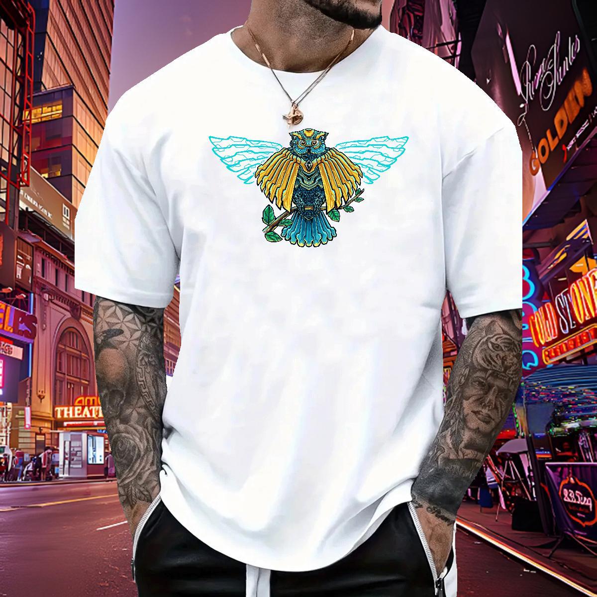 Popular Men Tees 230g Cotton eagle Man T Shirts Home Outdoor Pure Cotton Custom Printed Fashion Casual Tees Shirts