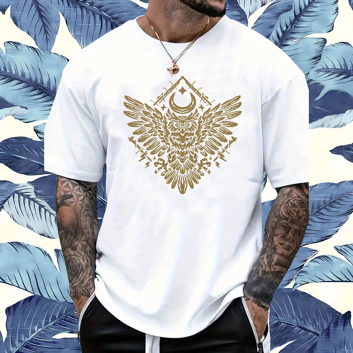DIY Customized T-Shirts for Men 230g Cotton eagle Sports Casual Tops Round Neck Short Sleeve TOP Quality Men Tees Customized Print