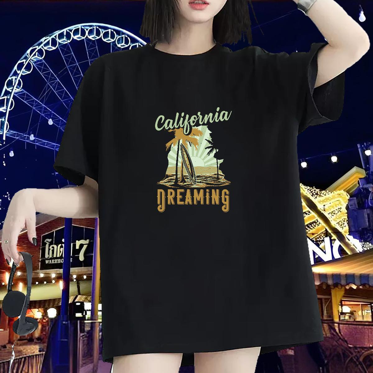 Wholesale T-Shirts for Women Comfortable Womens Tshirts Custom Cartoon tree Sports Street Wear 230g Pure Cotton 2024 Designer Tops Tees