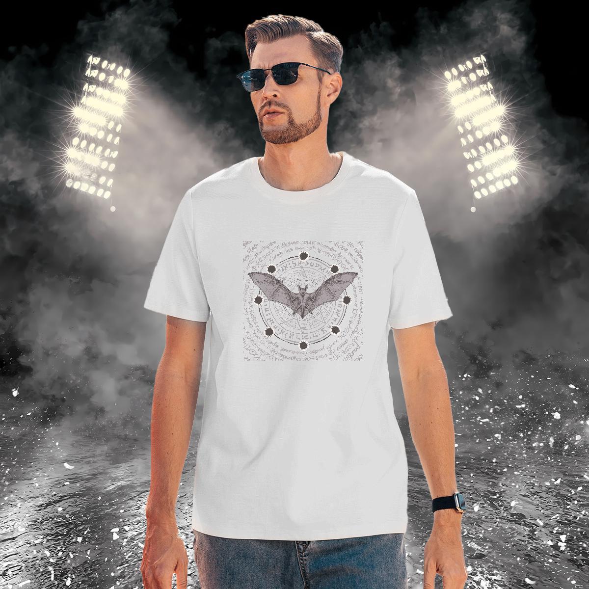 Free Shipping Men Tshirts 100% Cotton 230g bat T-Shirts Sport Breathable Short Sleeve Custom Big Size Classic Casual Wear