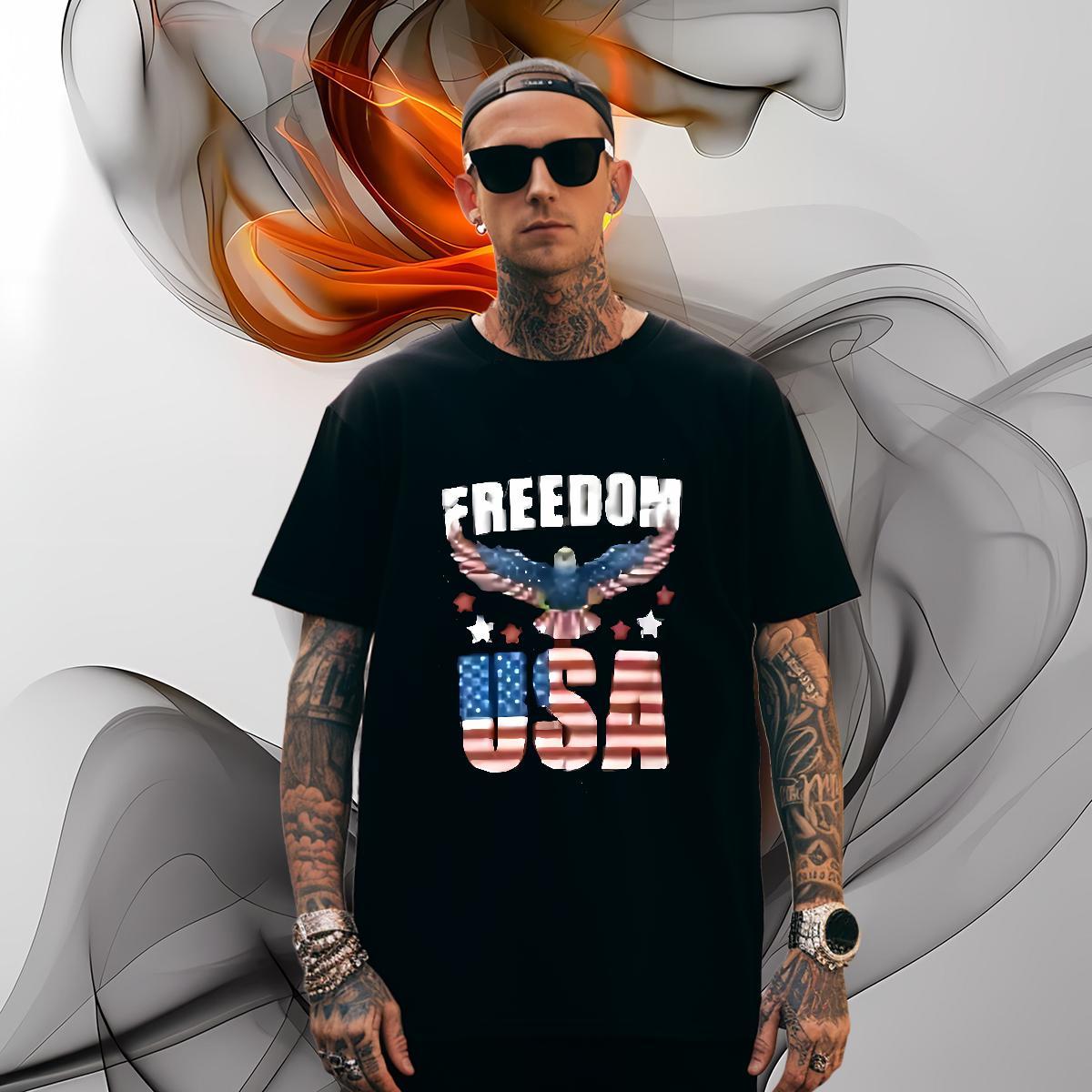 Man T Shirts 100% Cotton 230g USA Sports Casual Crew Neck DIY Men Tshirts Brand Designer Tops Tees