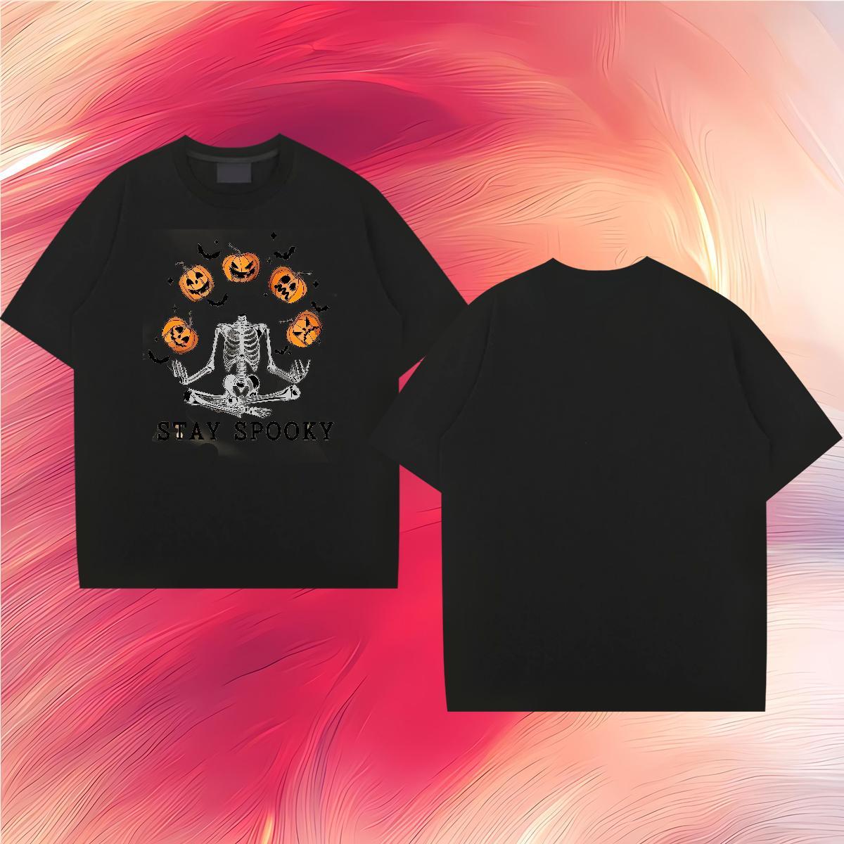 Classic Casual T Shirt For Man 230g Pure Cotton pumpkin Hip Hop Clothes Breathable Crew Neck Designer Mens Tshirts Plus Size Custom