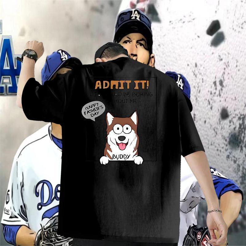 New Designer T Shirts Men 230g Pure Cotton dog Outdoor Tee Shirt Breathable Soft Free Shipping Tshirts DIY Printed