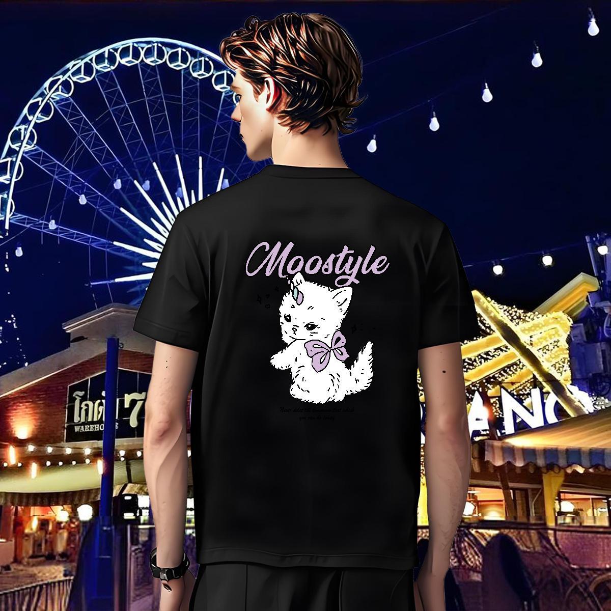 Factory Direct T Shirts Men 230g Cotton cat Hip Hop Clothings Breathable Soft Designer Couples T Shirts Anime Print