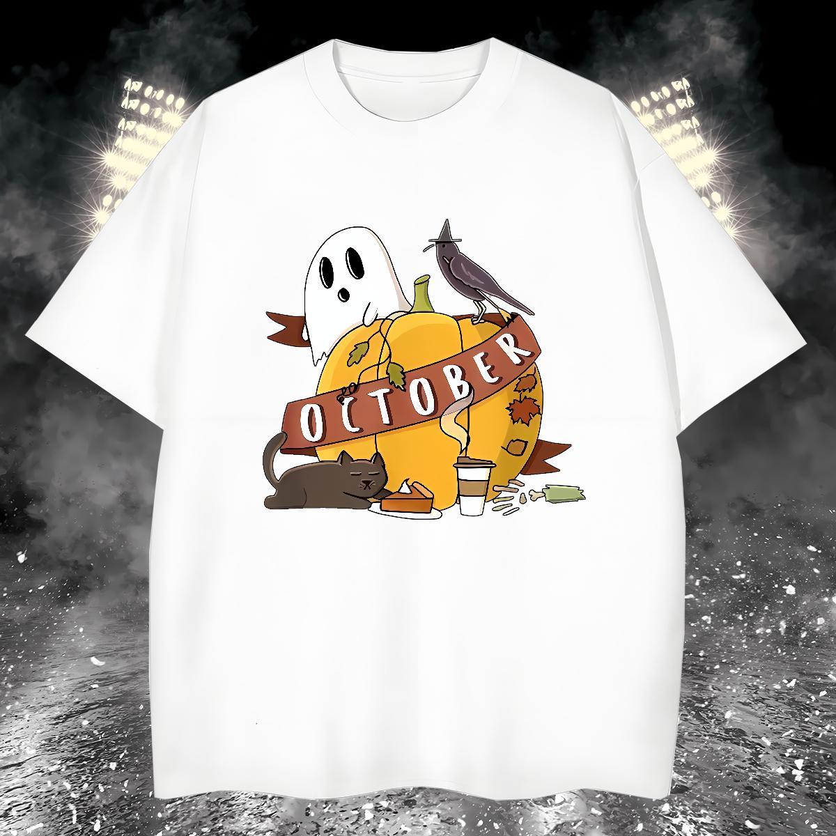 Classic Man T Shirts 230g Cotton pumpkin Daily Outfit Tops Shirt O Neck Short Sleeves Cool Design Mens Tshirts Oversized 3XL 4XL