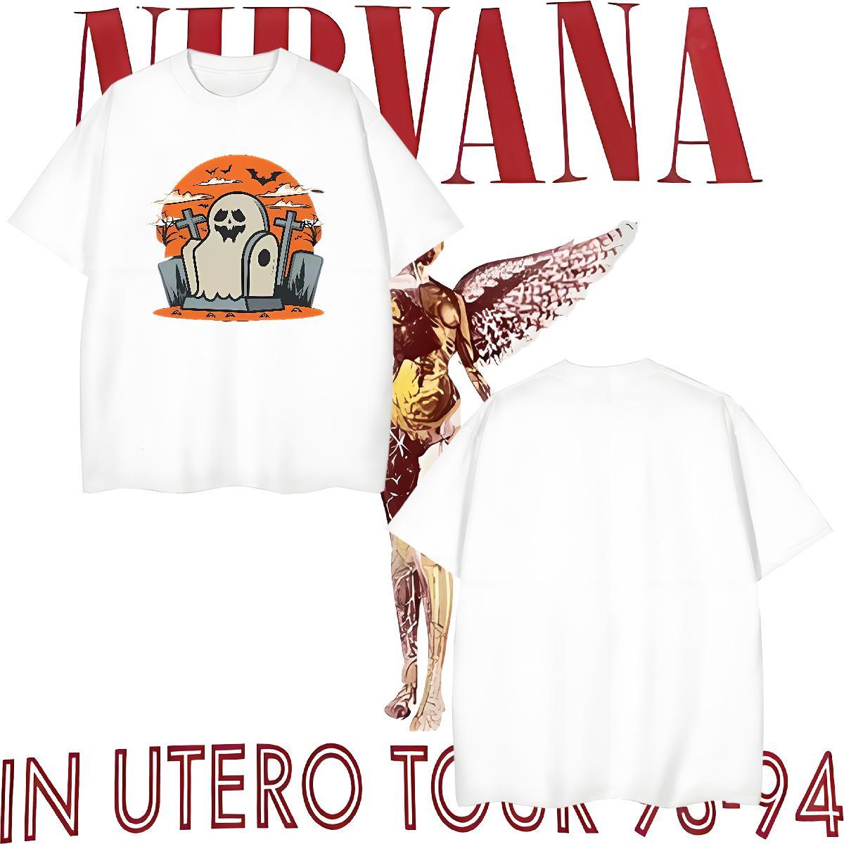 2024 New Men T Shirts 100% Cotton 230g halloween Street wear Hip Hop Tops Tees Breathable Short Sleeve Brand Men Tees DIY Logo Oversized