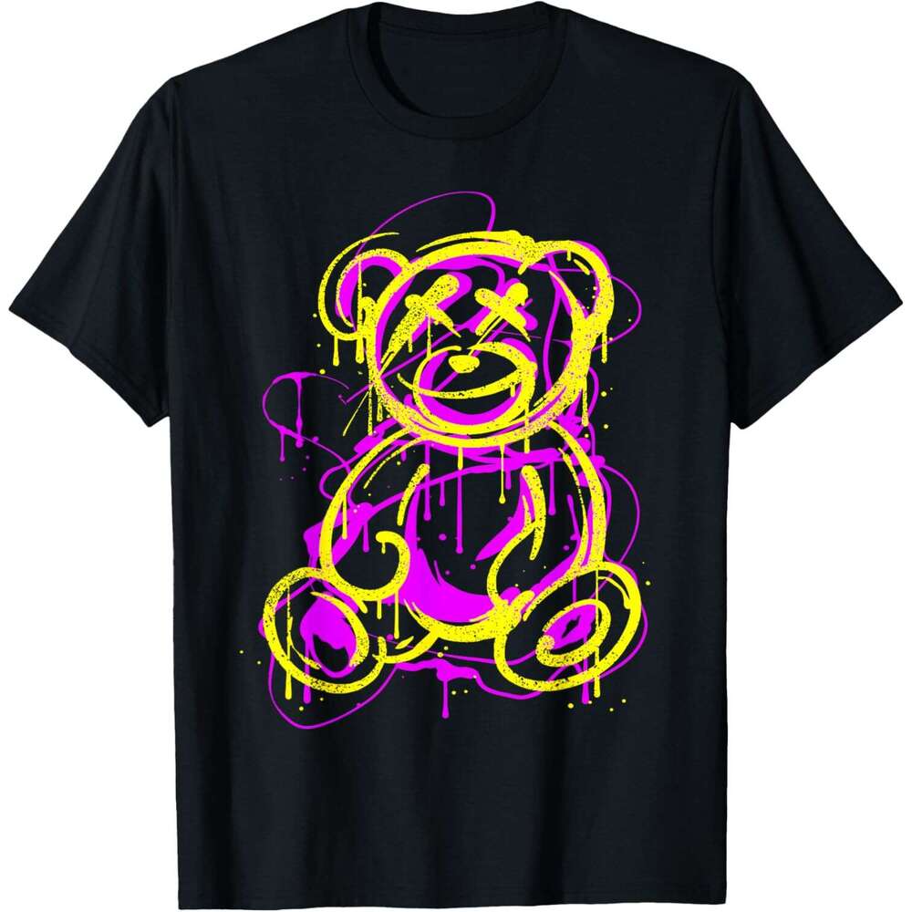 T shirt Mens art Teddy bear T-Shirt shirts tshirt graphic tee Casual tops summer clothes Short sleeve