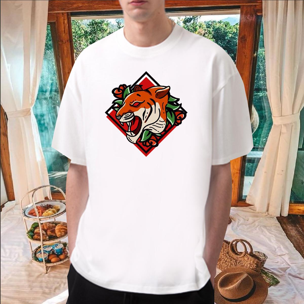 Stylist Mens T Shirts 230g Pure Cotton Casual Beach Tshirts Crew Neck Breathable Cool Design Mens Tshirts Oversized 3XL 4XL