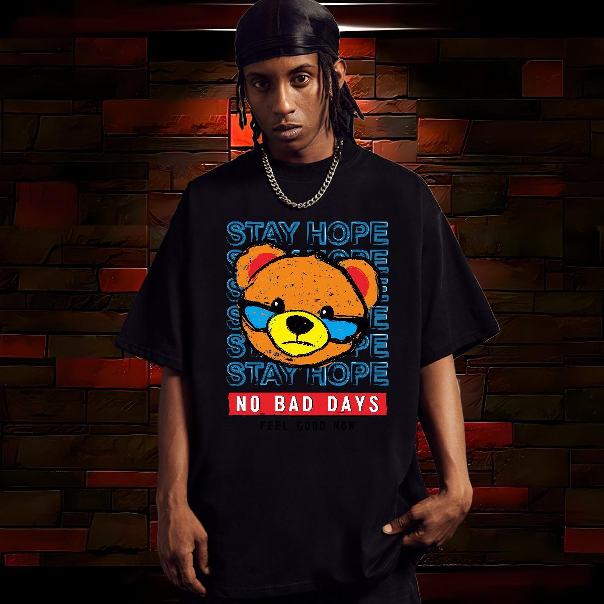 Men T Shirts 230g Cotton bear Sports Casual Breathable Anime Men Tops Tees Factory Direct Soft Tee Shirt