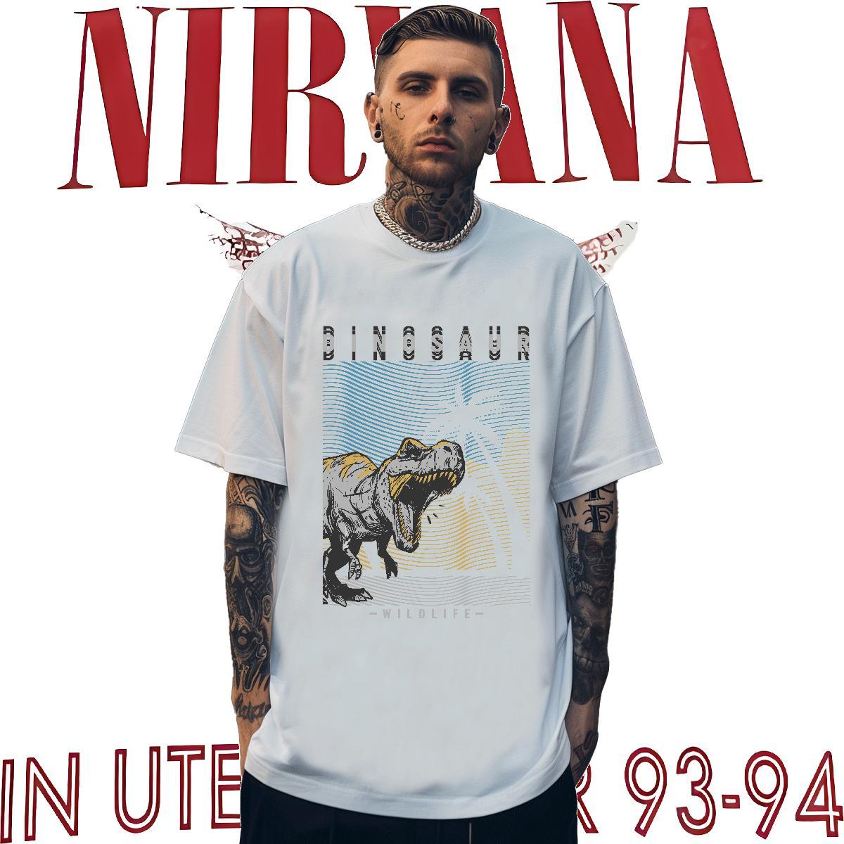 2024 New T-Shirts 100% Cotton 230g dinosaur Sports Casual Tshirts Short Sleeve Soft Cool Design Tshirt for Man Woman Custom Printing