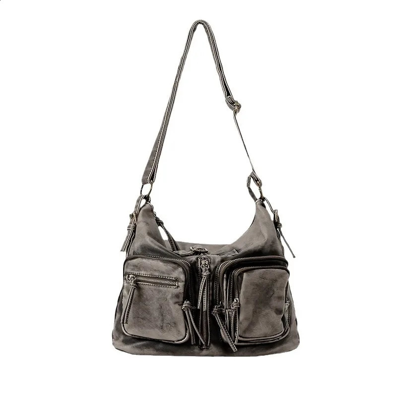 Vintage Shoulder Bag for Women Denim Blue Diamond Messenger Bags Large Capacity Work Study Street Tote Purses and Handbags 240805