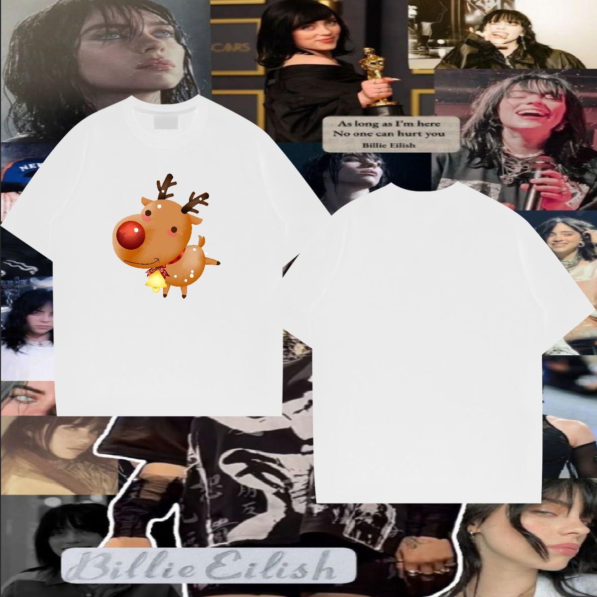 Factory Direct T Shirts Men 100% Cotton 230g Christmas Street wear Hip Hop Tees Breathable Crew Neck Popular Men Clothes T-Shirt Custom Print Plus Siz