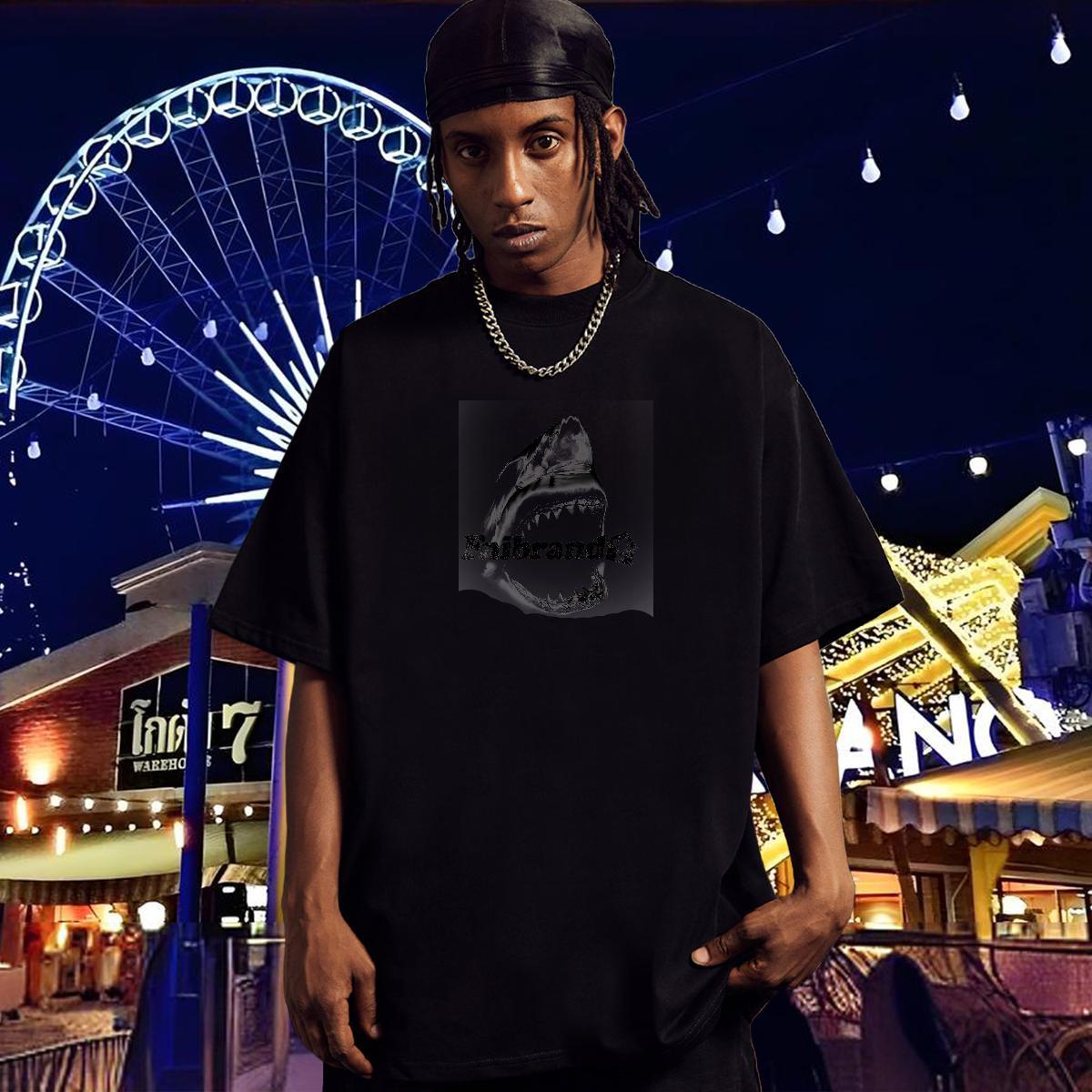 New Arrival Mens T Shirts 230g 100% Cotton Shark Outdoor Polos Pure Cotton Designer Men Tshirts Custom Print Oversized