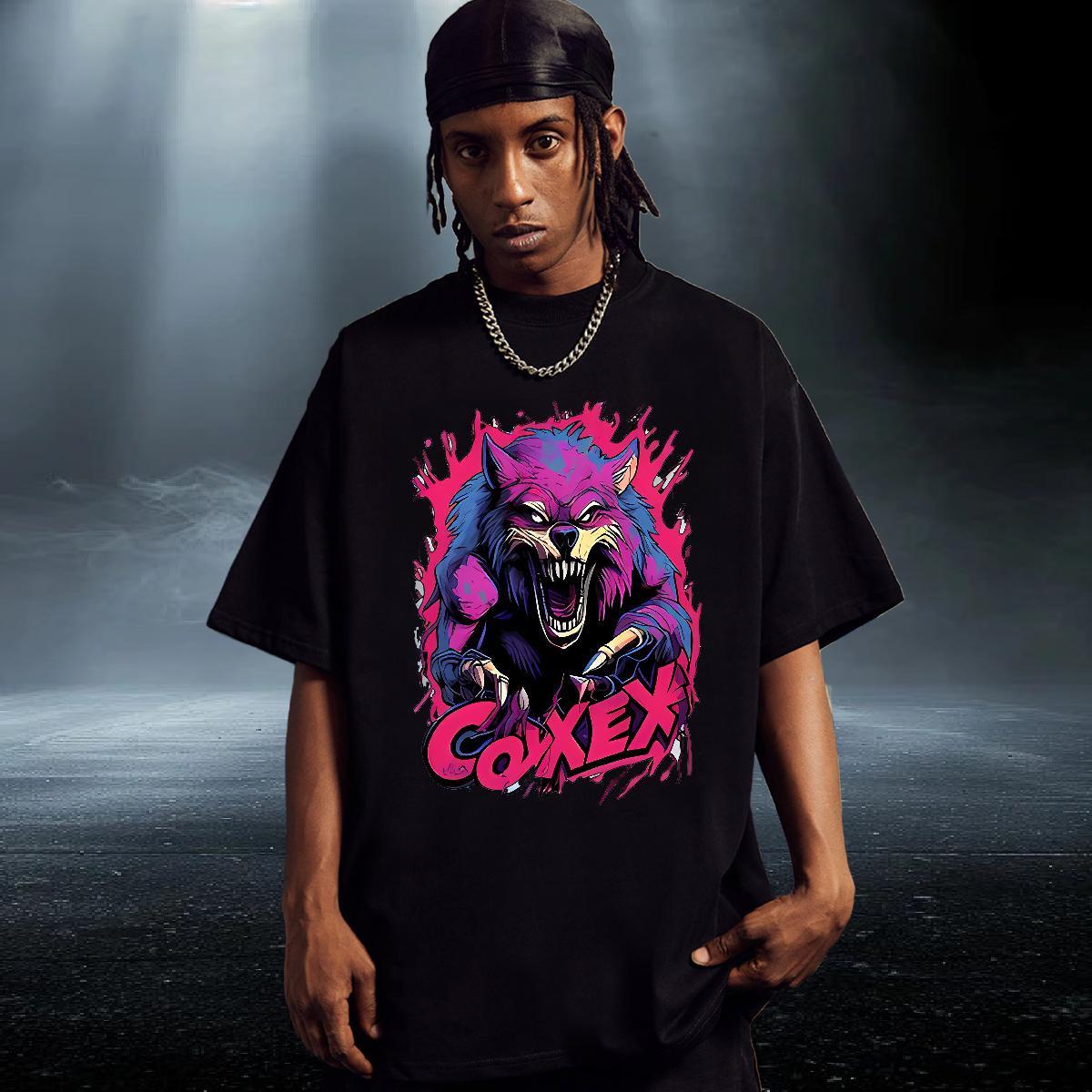 Brand Men Clothes T-Shirt 230g 100% Cotton Sports Casual wolf Custom Printing Crew Neck Breathable Fashion T Shirt For Man Polos