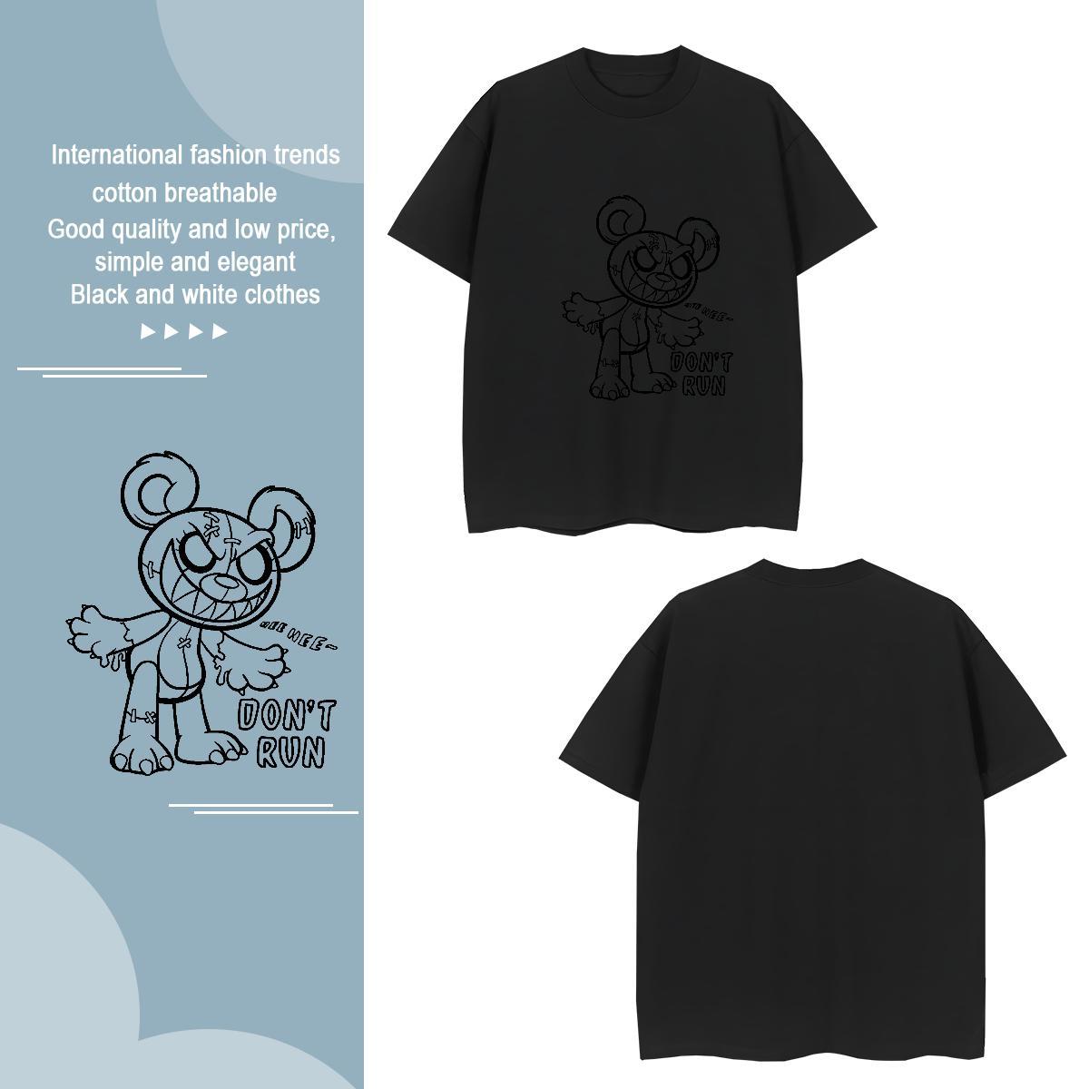 T Shirt For Man 230g Cotton bear Sport Breathable Crew Neck Custom Printed Men Clothes T-Shirt DIY Cool Design Wear