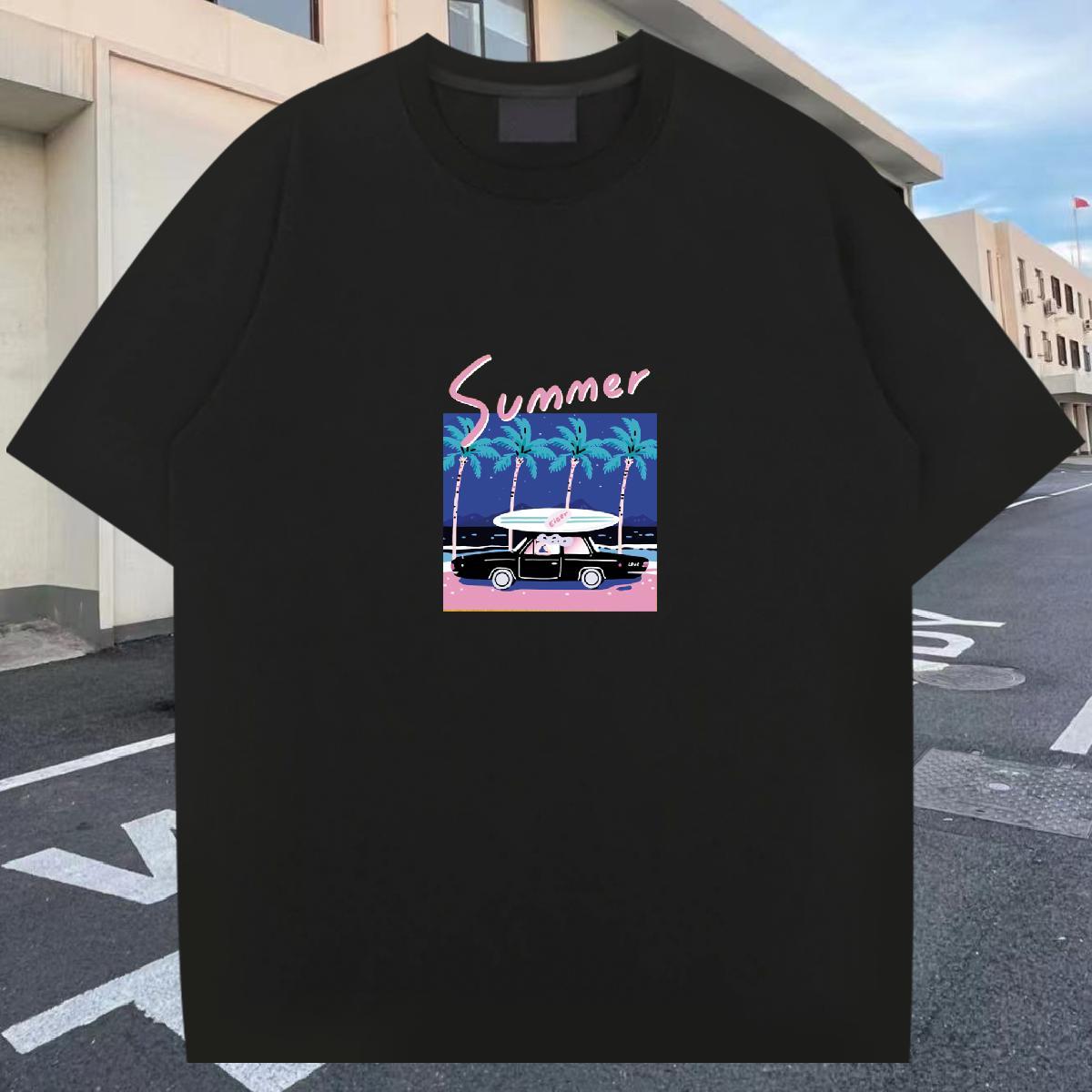 High Quality Men Tops Tees 230g 100% Cotton Casual tree Anime Breathable Crew Neck Customized T shirt Tees Shirts