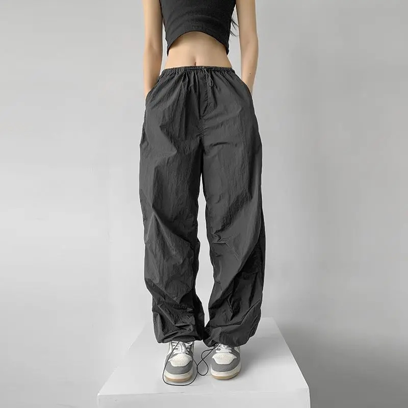 Spring Summer Streetwear Wide Leg Sweatpants Harajuku Big Pockets High Baggy Waist Cargo Trousers Women Clothing Z260314