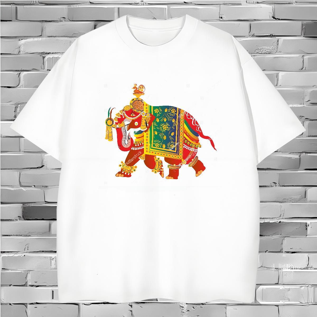 T-Shirts 230g 100% Cotton elephant Casual Daily Wear O Neck Short Sleeves Custom Printed Men Tees Factory Direct Cool Clothes